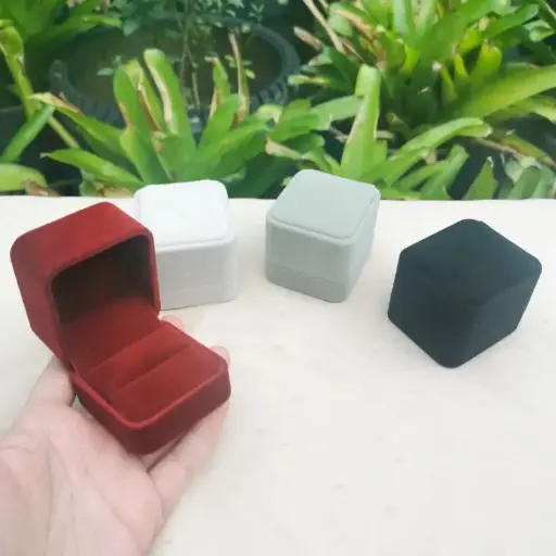 Velvet Jewelry Ring & Earrings Box