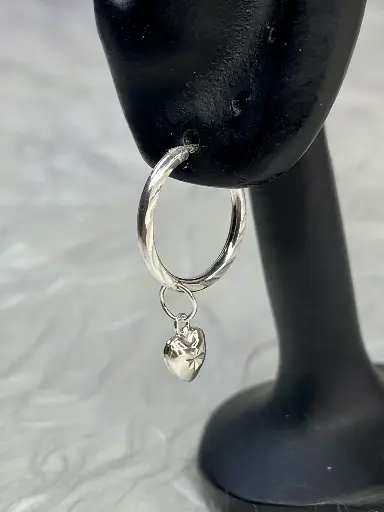 Silver Love Hoop Earrings
