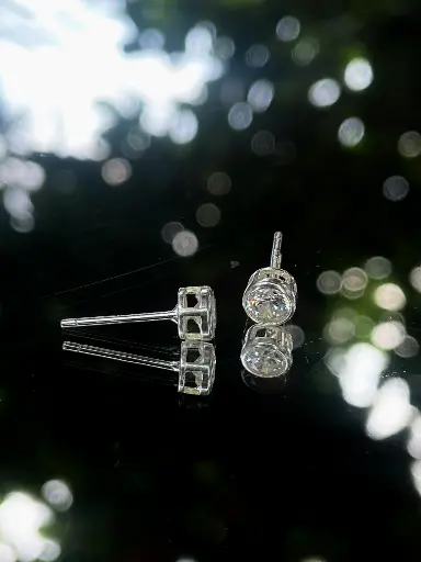Classic Round Stone Stud Earrings